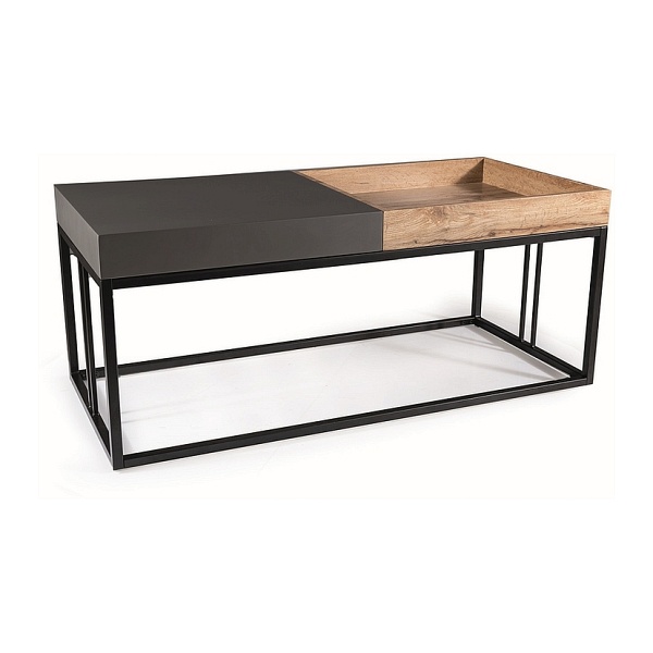 Ława LUNARIA dąb artisan/antracyt 110x50x47 - Signal