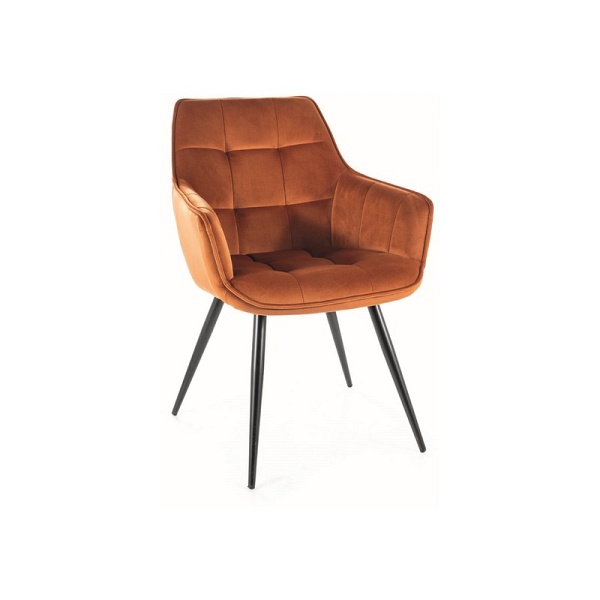 Krzesło LILIA velvet czarny stelaż/cynamon bluvel 4215 - Signal
