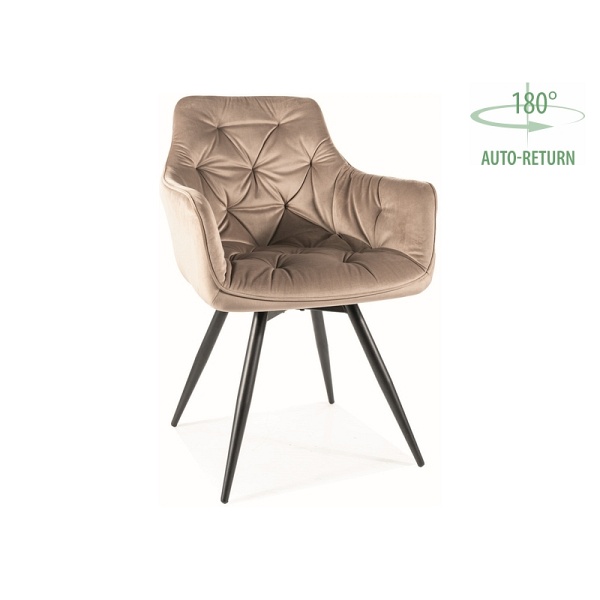 Krzesło MANGO velvet stelaż czarny/bluvel c.beż 40 - Signal