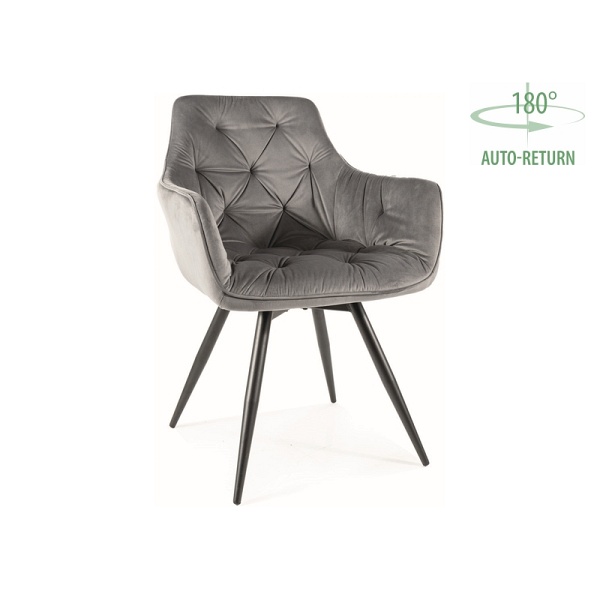 Krzesło MANGO velvet stelaż czarny/bluvel szary 14 - Signal