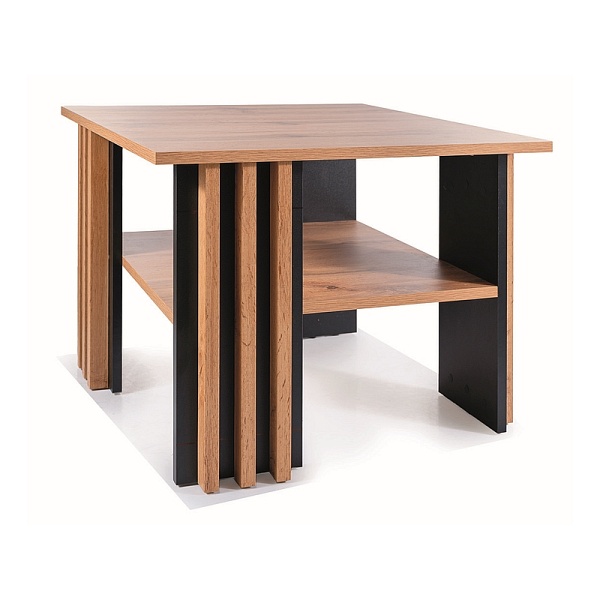 Ława MARINA dąb artisan / czarny 68x68 - Signal