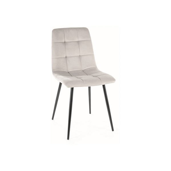 Krzesło MILA velvet czarny stelaż/j. szary bluvel 03 - Signal