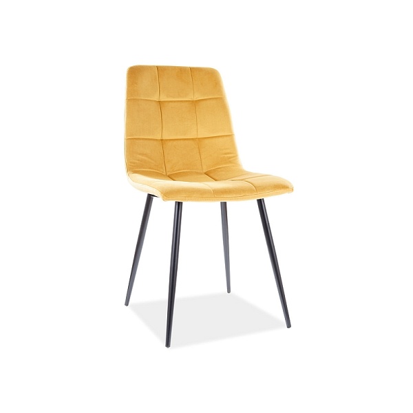 Krzesło MILA velvet czarny stelaż/curry bluvel 68 - Signal
