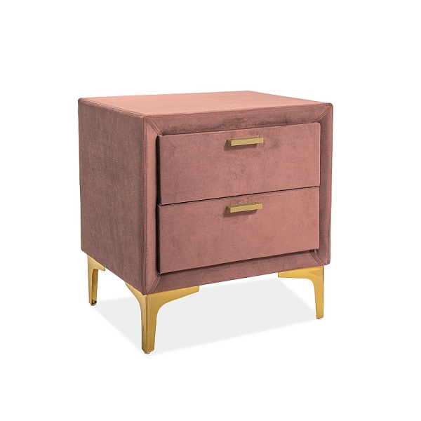 Szafka nocna MONAKO velvet kolor ant.róż/złoty tapicerka bluvel 52 - Signal