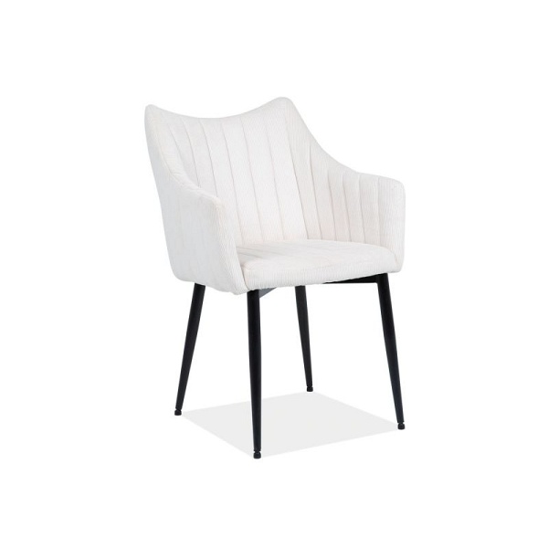 Krzesło MONTE sztruks czarny stelaż / krem fjord 23 - Signal