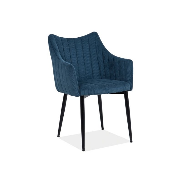 Krzesło MONTE sztruks czarny stelaż / granatowy fjord 86 - Signal