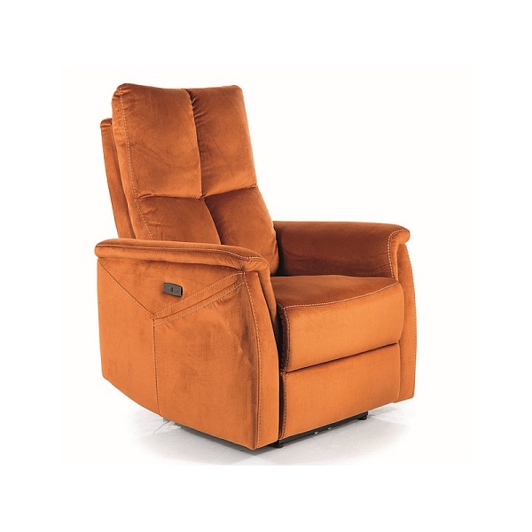 Fotel rozkładany NEPTUN m (funkcja masażu) velvet cynamonowy bluvel 4215 - Signal