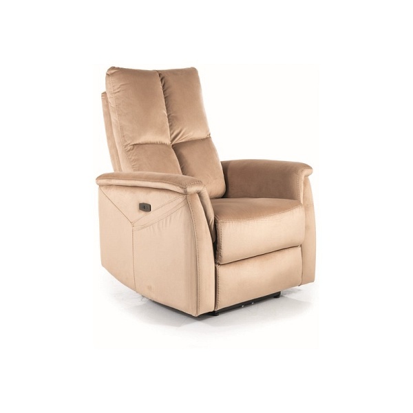 Fotel rozkładany NEPTUN m (funkcja masażu) velvet beżowy bluvel 28 - Signal
