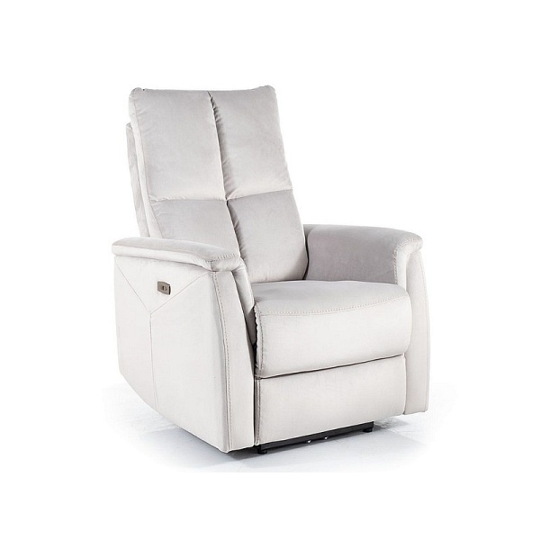 Fotel rozkładany NEPTUN m (funkcja masażu) velvet jasny szary bluvel 03 - Signal