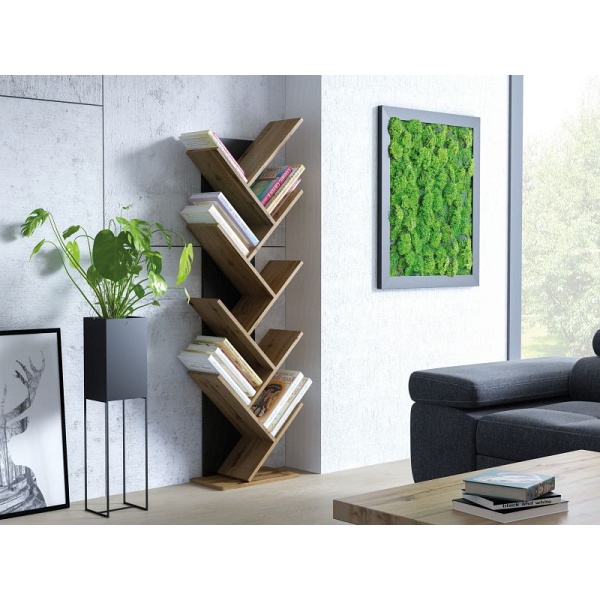 Regał NOEL dąb wotan+czarny 155x45 - Signal