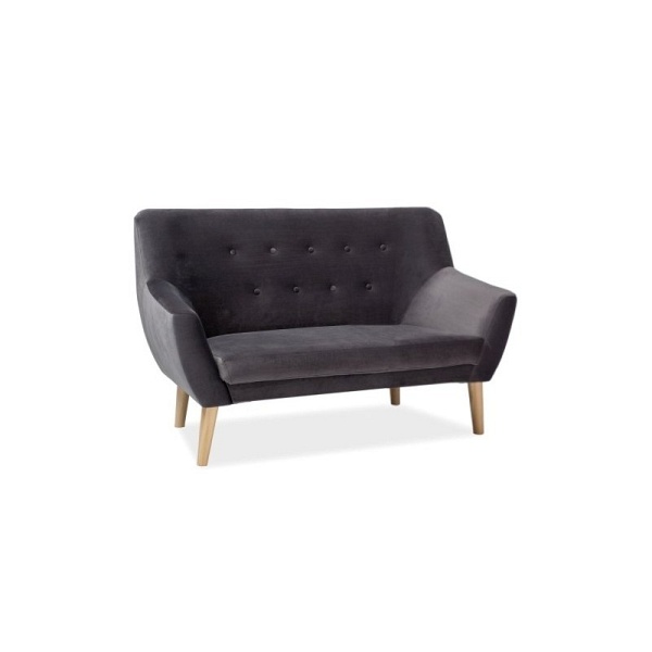 Sofa NORDIC 2 velvet kolor szary tapicerka bluvel 14 / buk - Signal