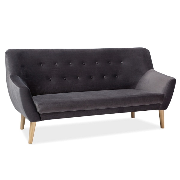 Sofa NORDIC 3 velvet kolor szary tapicerka bluvel 14 / buk - Signal