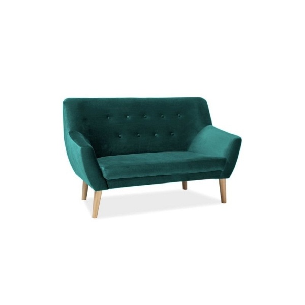Sofa NORDIC 2 velvet kolor zielony tapicerka bluvel 78 / buk - Signal