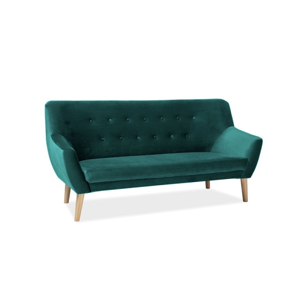 Sofa NORDIC 3 velvet kolor zielony tapicerka bluvel 78 / buk - Signal