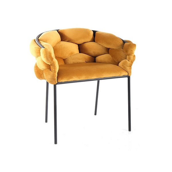 Krzesło NORTE velvet czarny stelaż / curry bluvel 68 - Signal