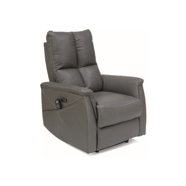 Fotel rozkładany NEPTUN m (funkcja masażu) skóra synt. szary buffalo 06 - Signal