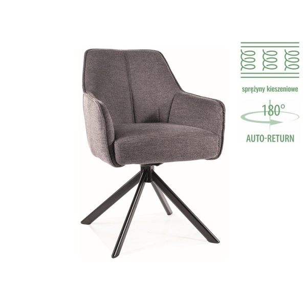 Krzesło NOTTI brego czarny stelaż / c. szary 18 - Signal