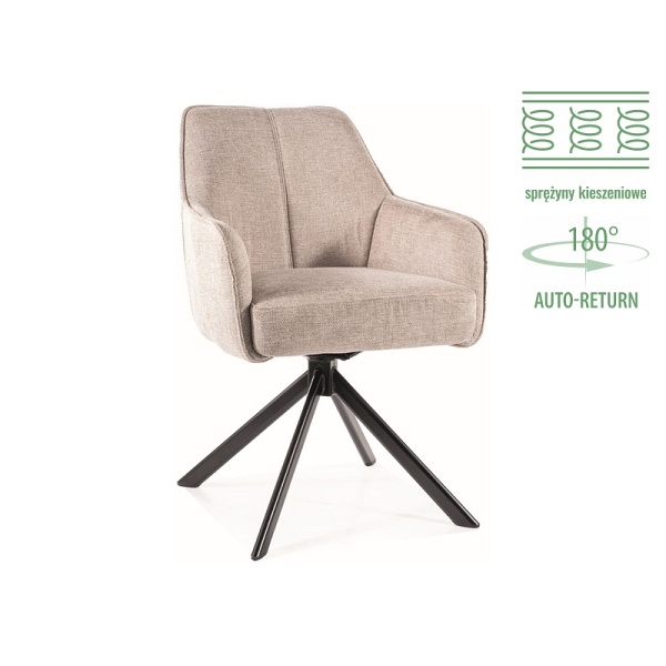 Krzesło NOTTI brego czarny stelaż / j. beż 31 - Signal