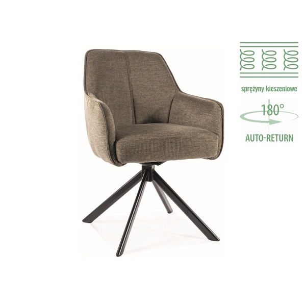 Krzesło NOTTI brego czarny stelaż / oliwka 77 - Signal