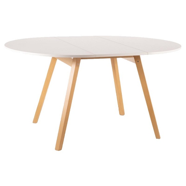 Stół OPERA biały mat / buk fi 102 (102-144) - Signal