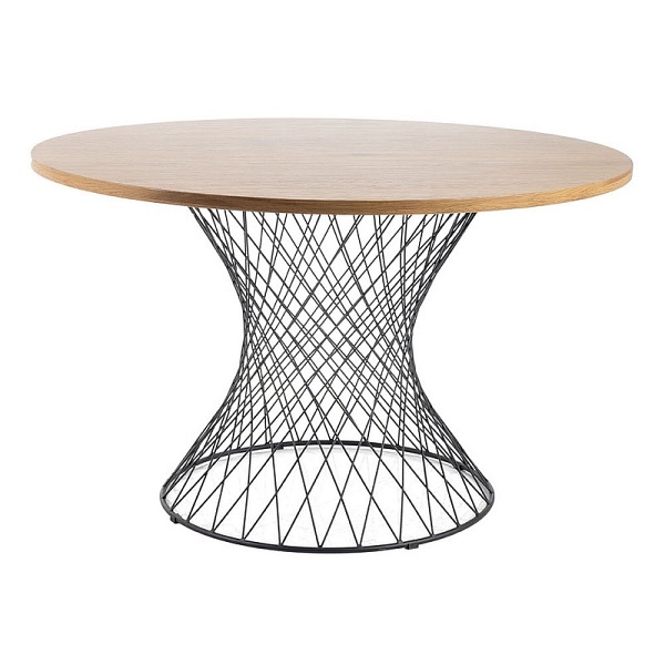 Stół ORLANDO dąb/czarny fi 120 - Signal