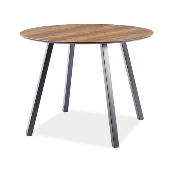 Stół OAKLAND orzech / czarny stelaż fi 100 - Signal