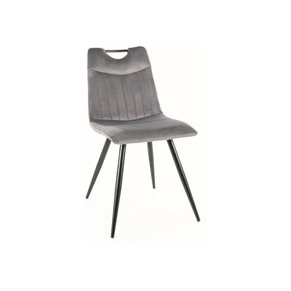 Krzesło ORFE velvet czarny stelaż / szary bluvel 14 - Signal