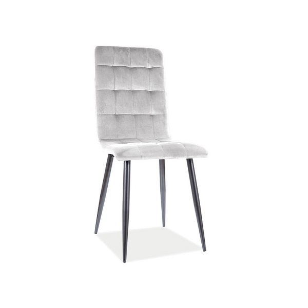 Krzesło OTTO velvet czarny stelaż / j. szary 03 - Signal