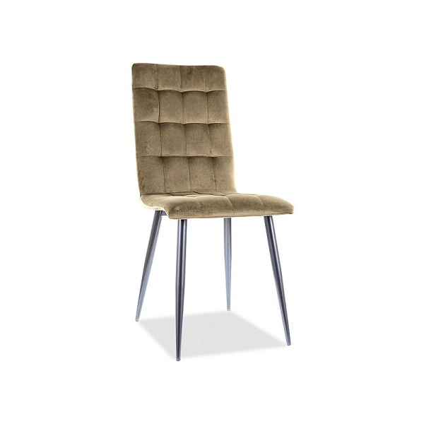 Krzesło OTTO velvet czarny stelaż / oliwka bluvel 77 - Signal