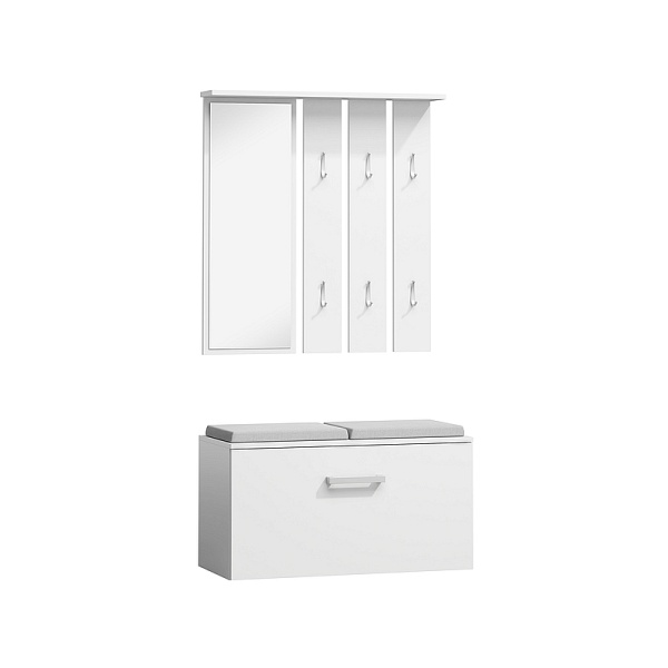 Przedpokój ZESTAW p-001 biały mat /tap. szary - Signal