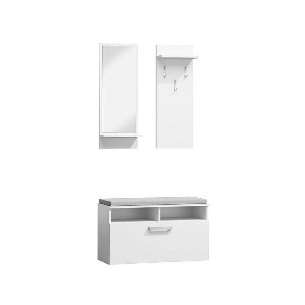 Przedpokój ZESTAW p-003 biały mat / tap. szary - Signal