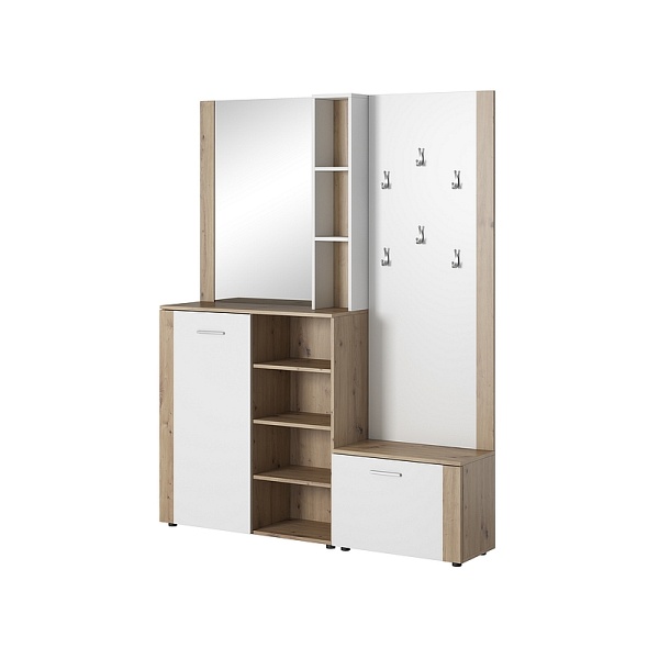 Przedpokój ZESTAW p-007 dąb artisan / biały mat - Signal