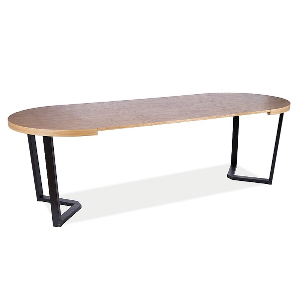 Stół PARKER okleina naturalna dąb/czarny fi 100 (100-250) - Signal