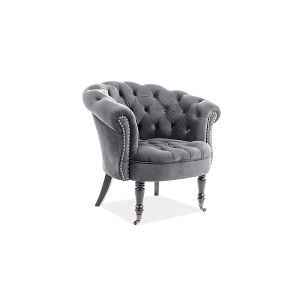 Fotel PHILIPS velvet szary bluvel 14 - Signal