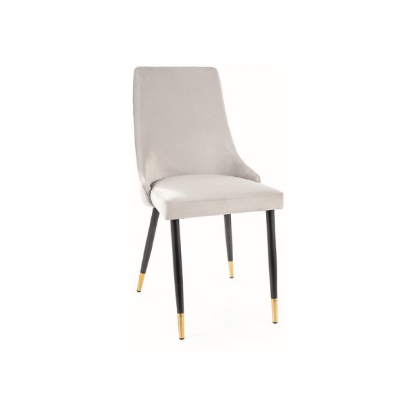 Krzesło PIANO velvet czarny/złoty stelaż/j. szary bluvel 03 - Signal