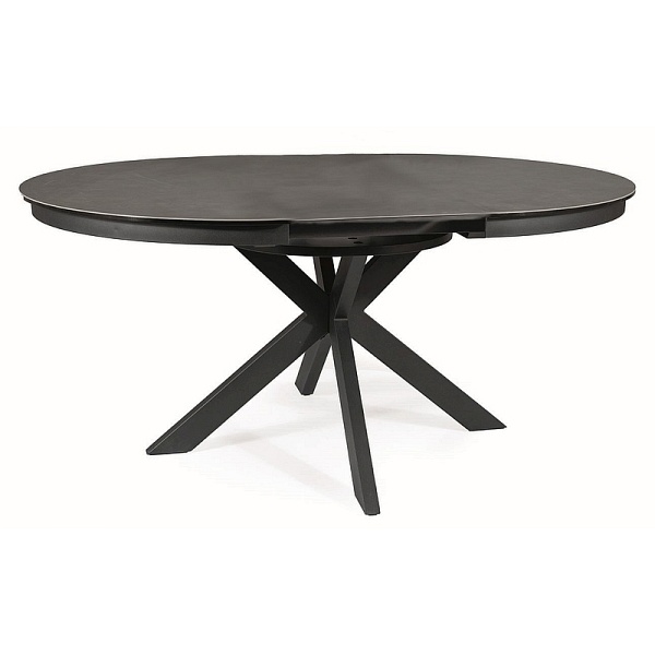 Stół PORTO ceramic ciemny szary efekt marmuru/czarny mat 120(160)x120 - Signal