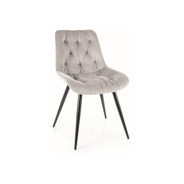 Krzesło PRAGA velvet czarny stelaż/j. szary bluvel 03 - Signal