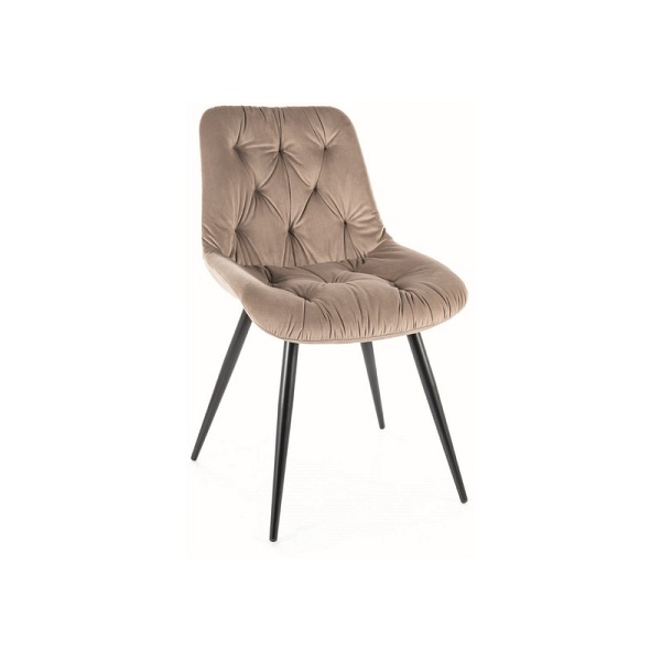Krzesło PRAGA velvet czarny stelaż/ciemny beż bluvel 40 - Signal