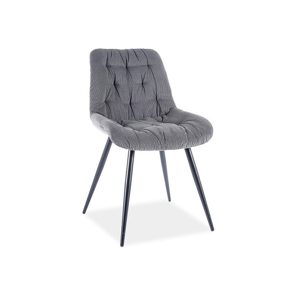 Krzesło PRAGA sztruks czarny stelaż/szary fjord 15 - Signal