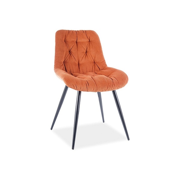 Krzesło PRAGA sztruks czarny stelaż/cynamonowy fjord 42 - Signal