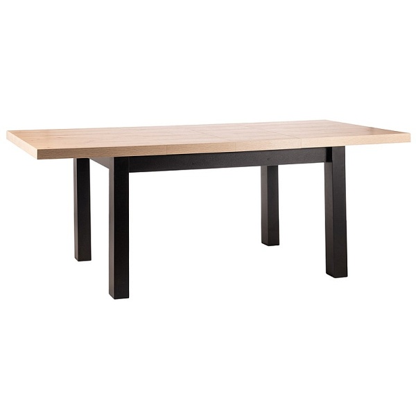 Stół PRESTO dąb artisan / czarny 140(218)x80 - Signal