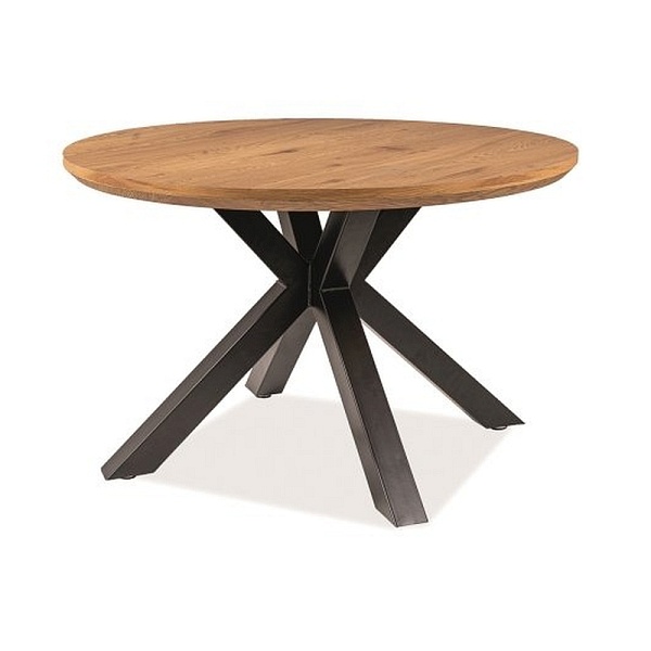 Stół RITMO dąb/czarny stelaż fi 120 - Signal