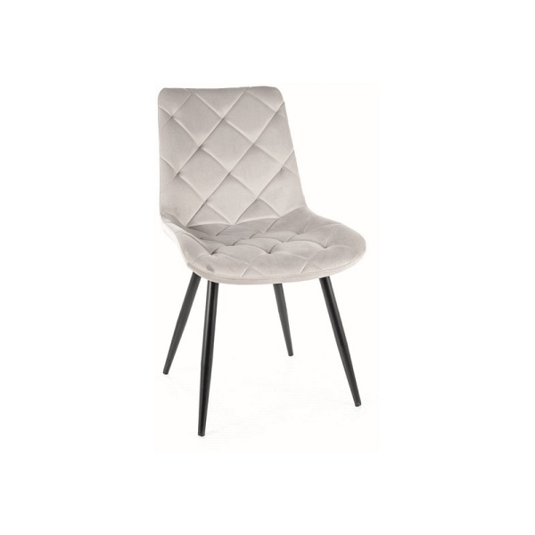 Krzesło RALPH velvet czarny stelaż/j. szary bluvel 03 - Signal