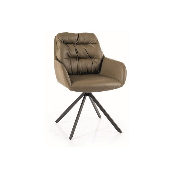 Krzesło SPELLO czarny stelaż/oliwka skóra synt.  buffalo 10 - Signal