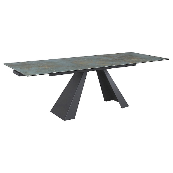 Stół SALVADORE ceramic turkus ossido verde/czarny mat (160-240)x90 - Signal