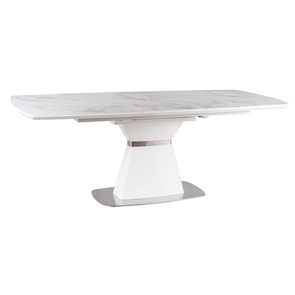 Stół SATURN ii ceramic biały efekt marmuru/biały mat 160(210)x90 - Signal