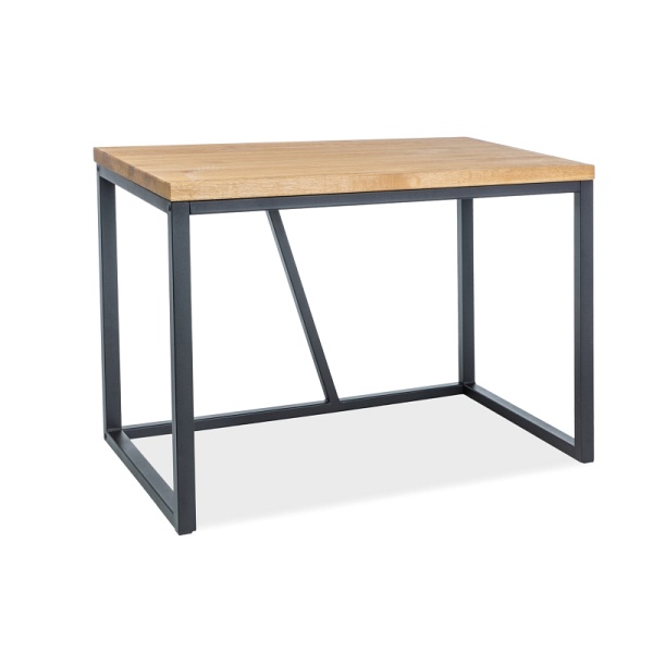 Biurko SILVIO dąb lity / czarny 110x60x75 - Signal