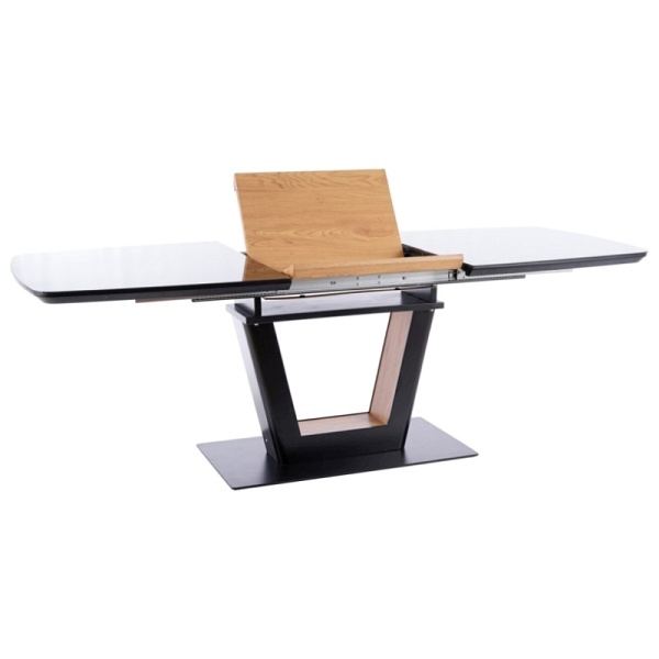 Stół SYDNEY czarny/dąb 160(220)x90 - Signal