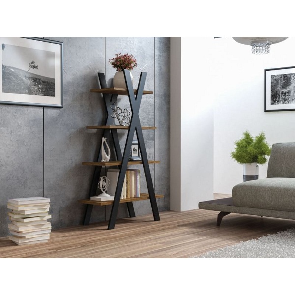 Regał TIPI dąb wotan+czarny 136x80 - Signal