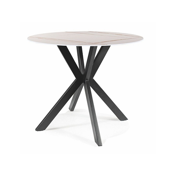 Stół TALIA biały (efekt marmuru)/czarny fi90 - Signal